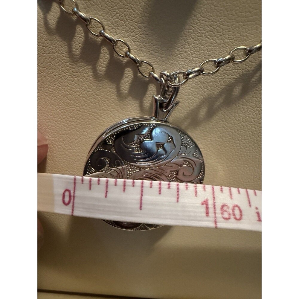 Sterling Silver Monica Rich Kosann Beaded Center-Emerald Locket 30 Inch Necklace - Picture 7 of 16